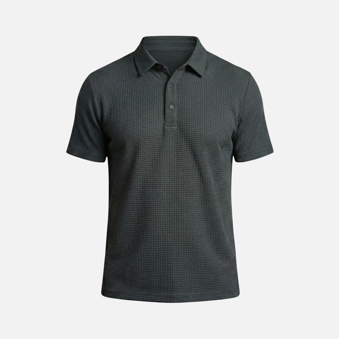 Men's Waffle Knit Polo Shirt