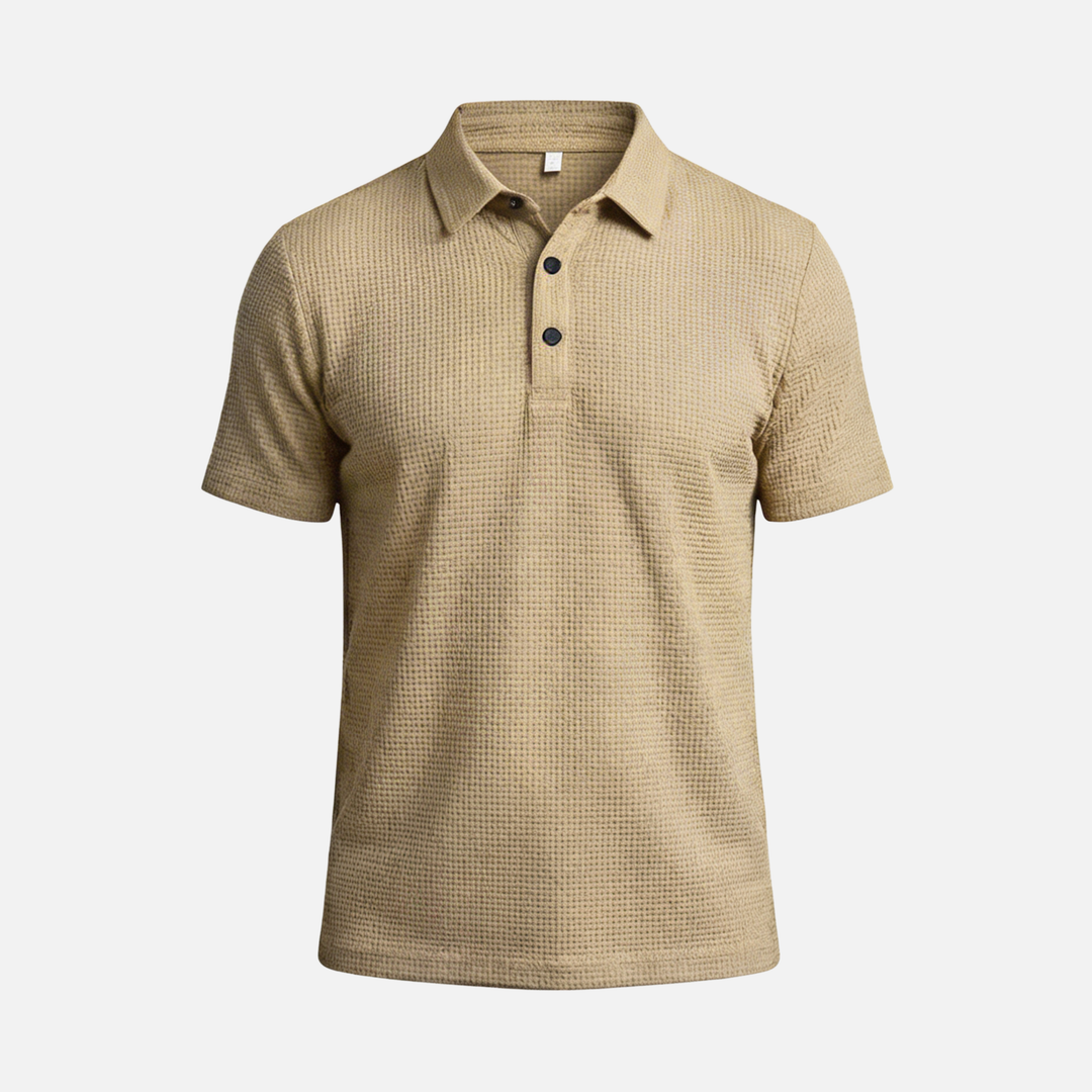 Men's Waffle Knit Polo Shirt