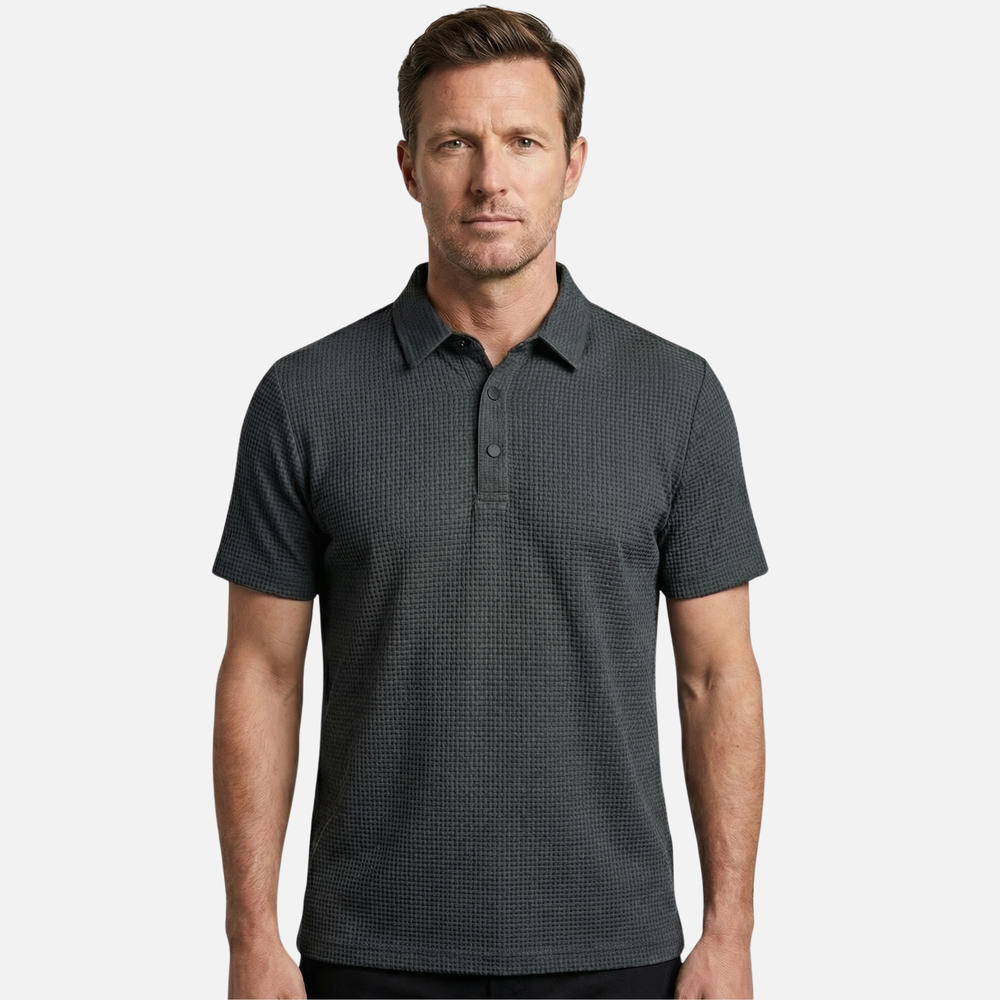 Men's Waffle Knit Polo Shirt