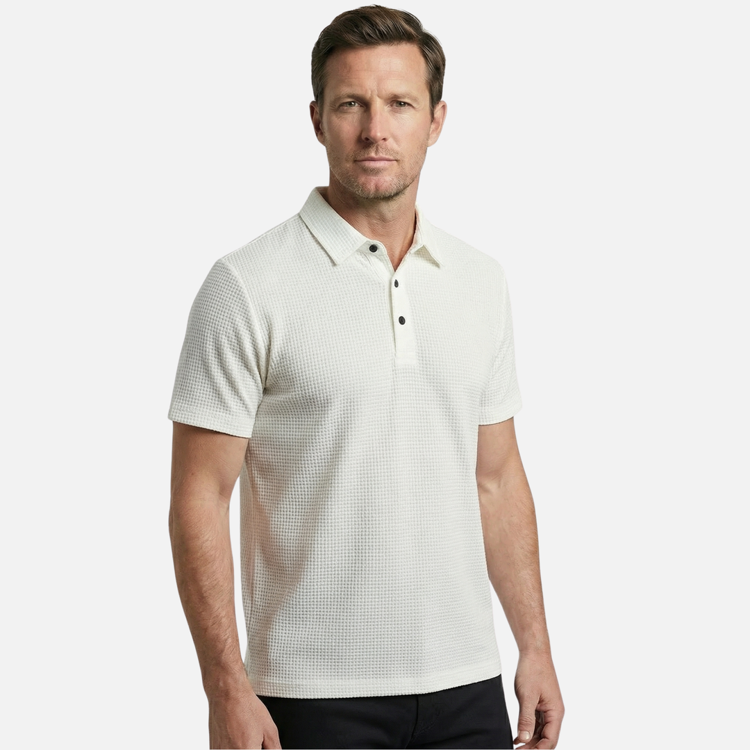 Men's Waffle Knit Polo Shirt