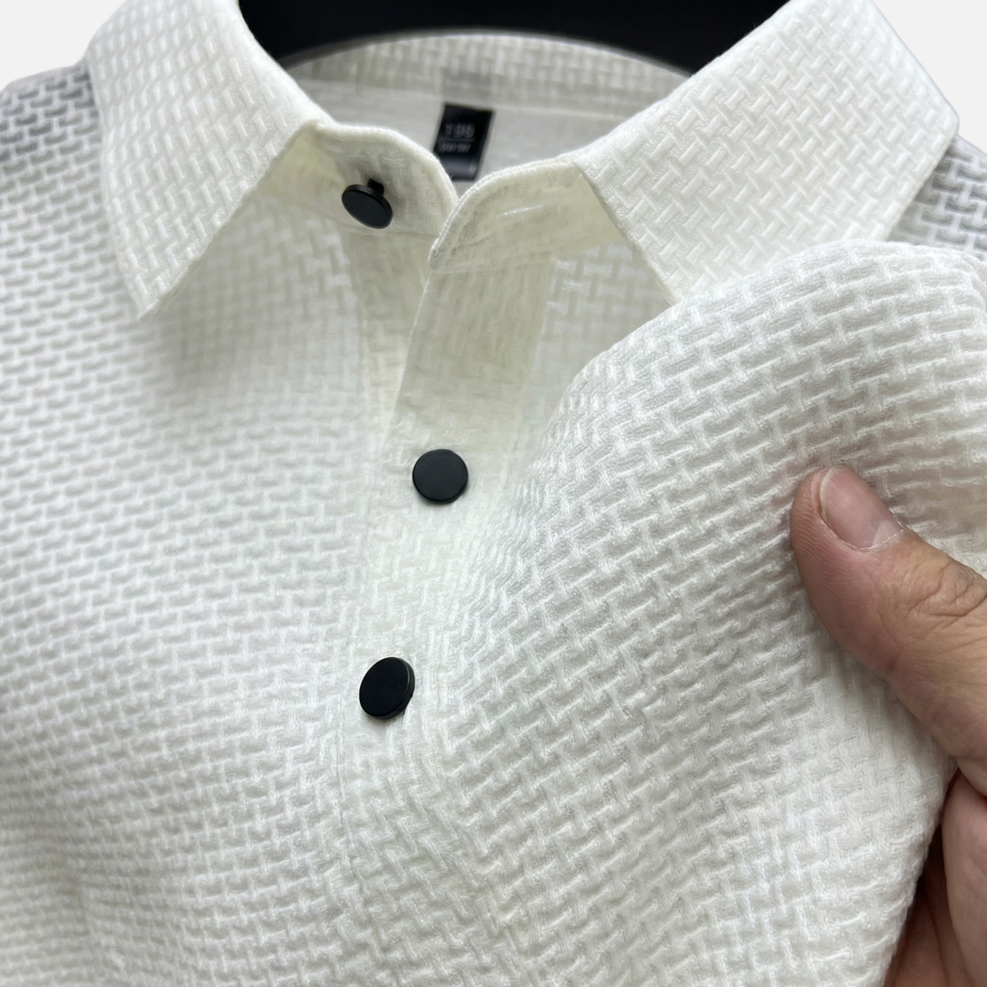 Men's Waffle Knit Polo Shirt