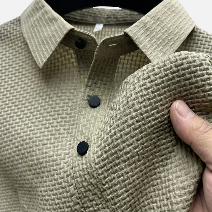 Men's Waffle Knit Polo Shirt