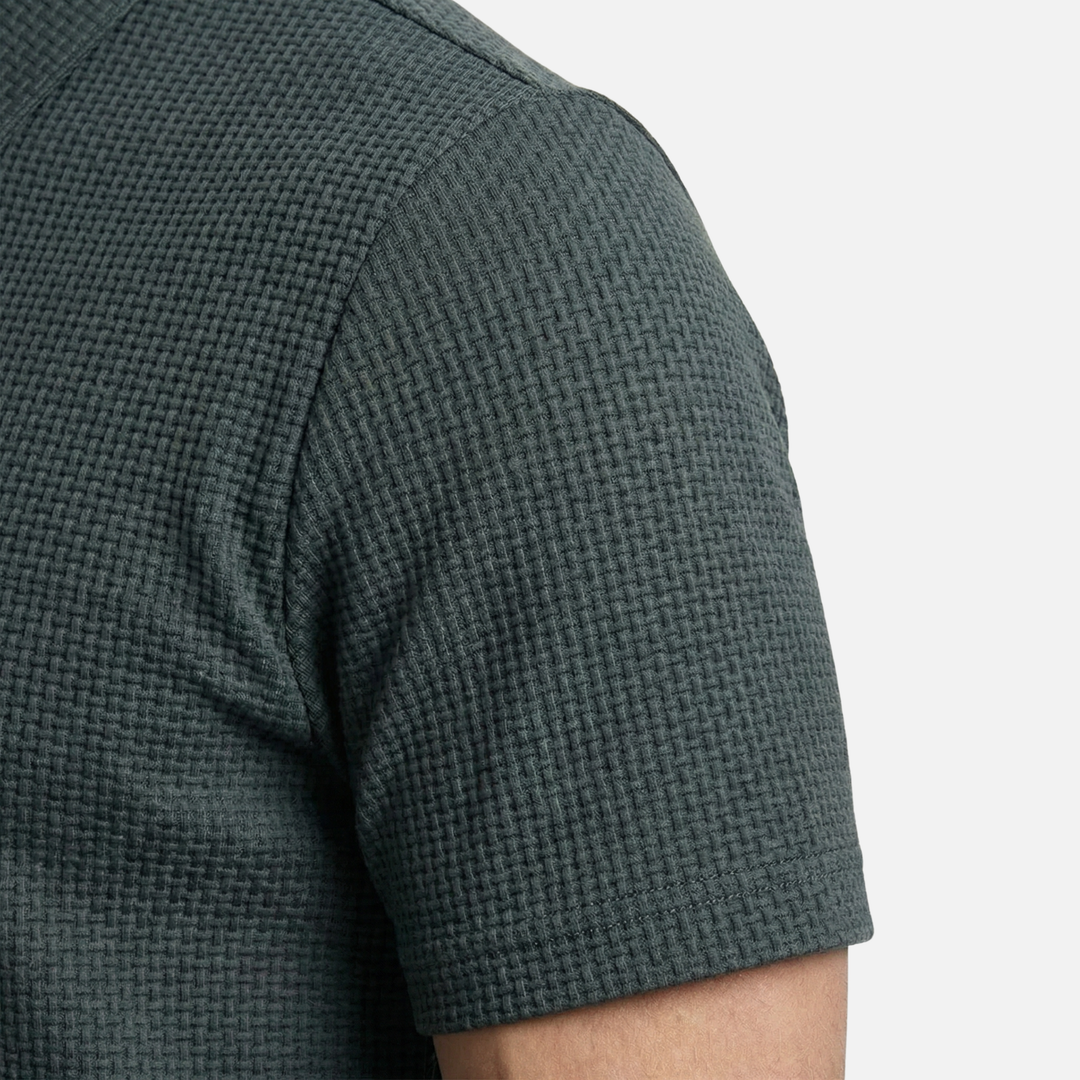 Men's Waffle Knit Polo Shirt