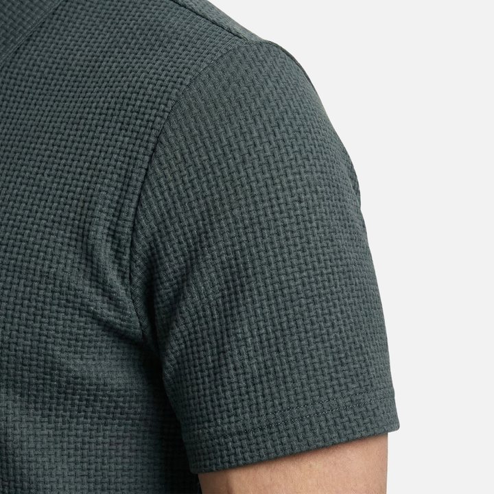 Men's Waffle Knit Polo Shirt