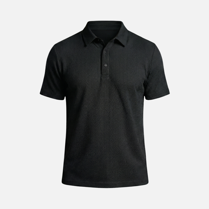 Men's Waffle Knit Polo Shirt