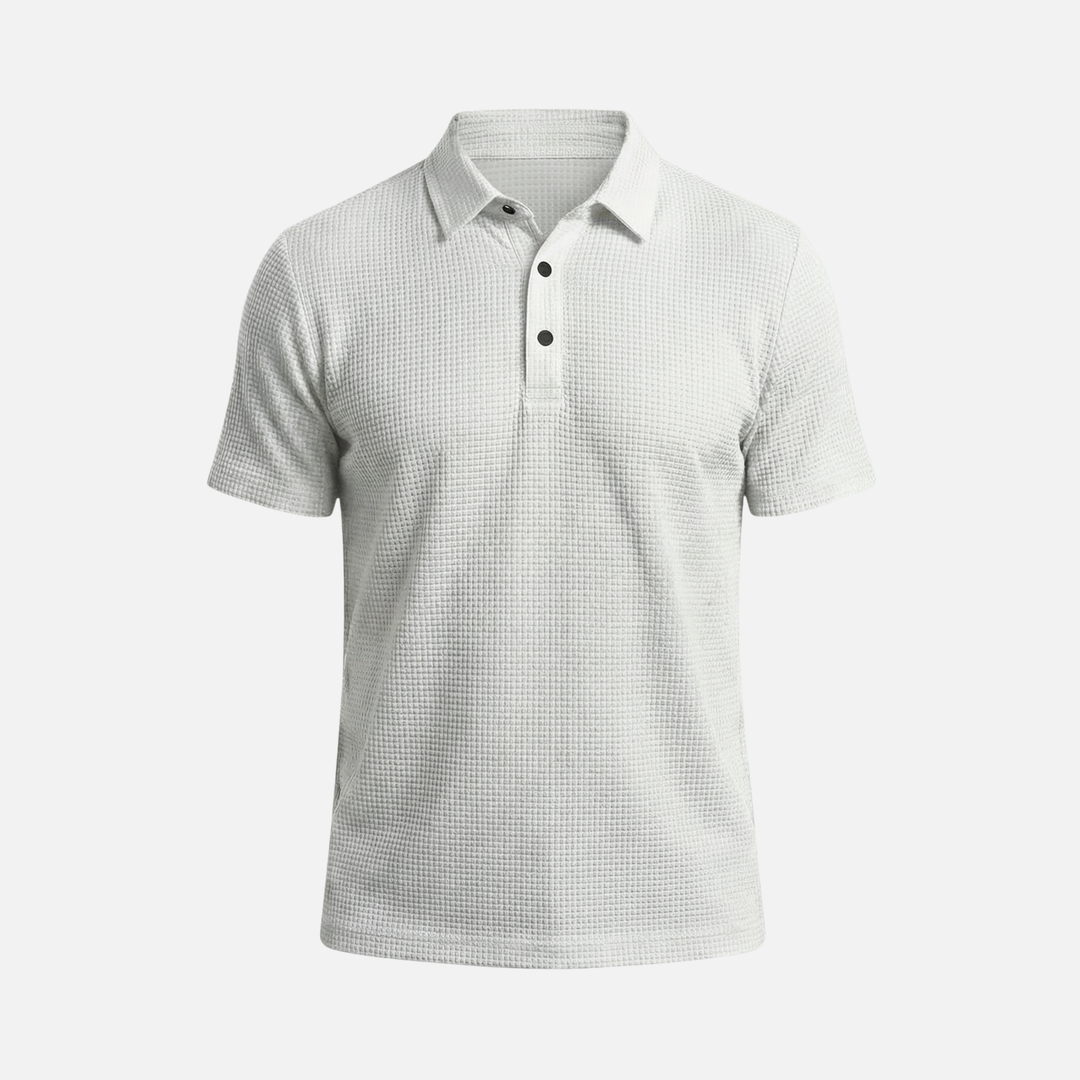 Men's Waffle Knit Polo Shirt