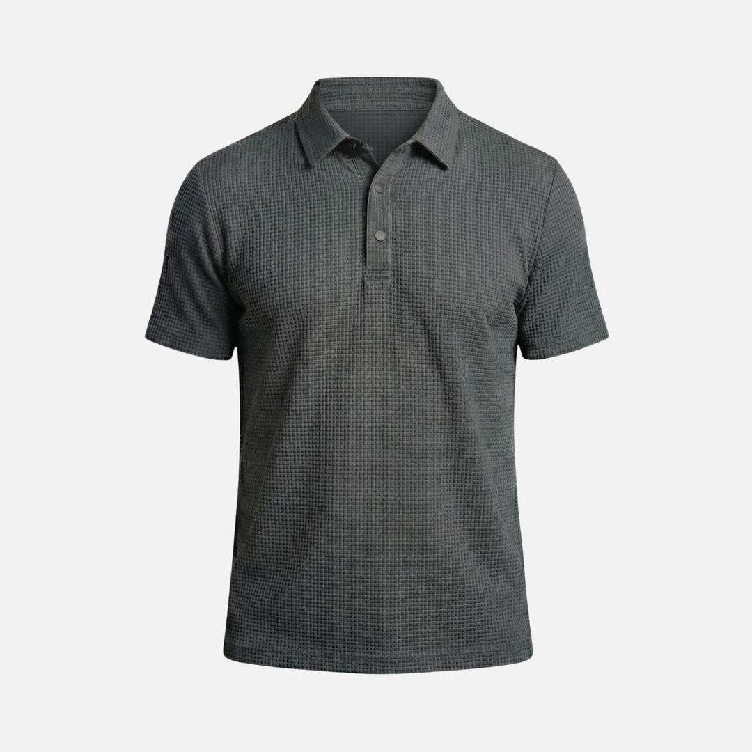 Men's Waffle Knit Polo Shirt