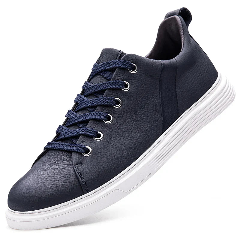 Men's Leather Low-Top Sneakers - Everyday Casual