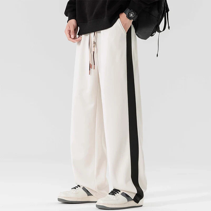 Men's Side Stripe Cotton Joggers - Relaxed Fit