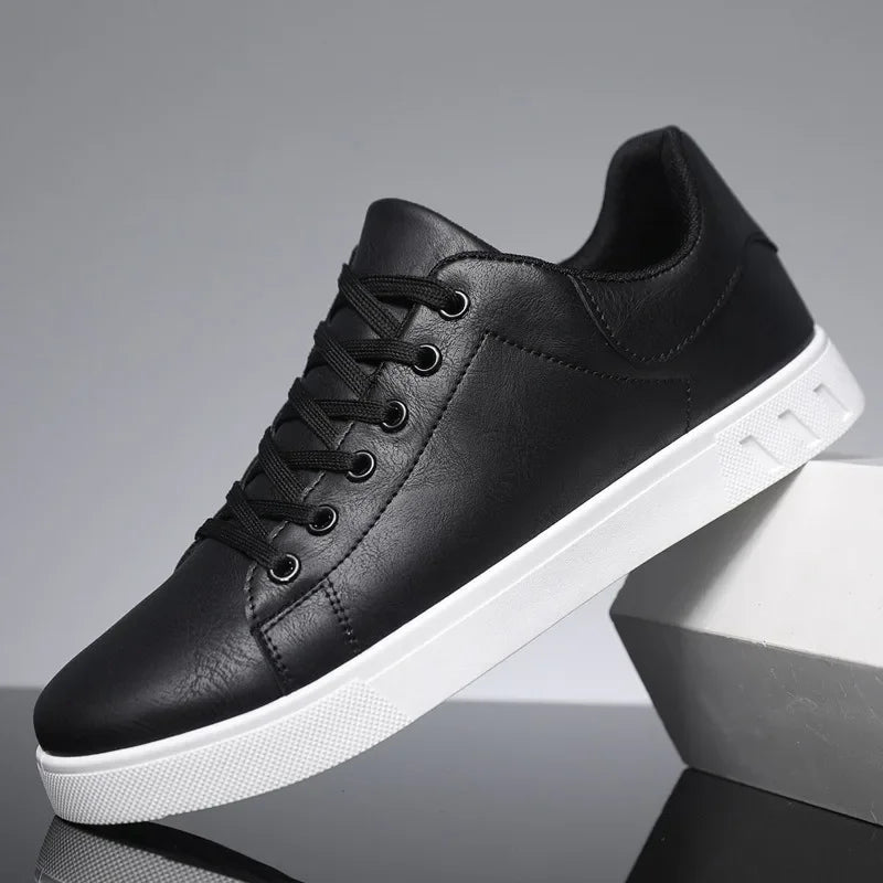 Men's Leather Low-Top Sneakers - Everyday Casual