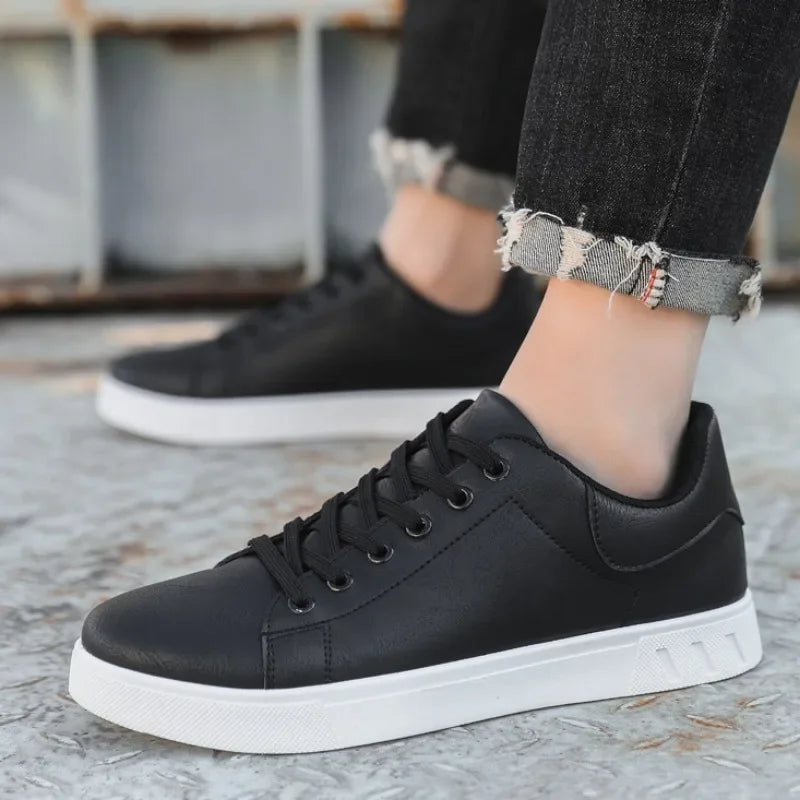 Men's Leather Low-Top Sneakers - Everyday Casual