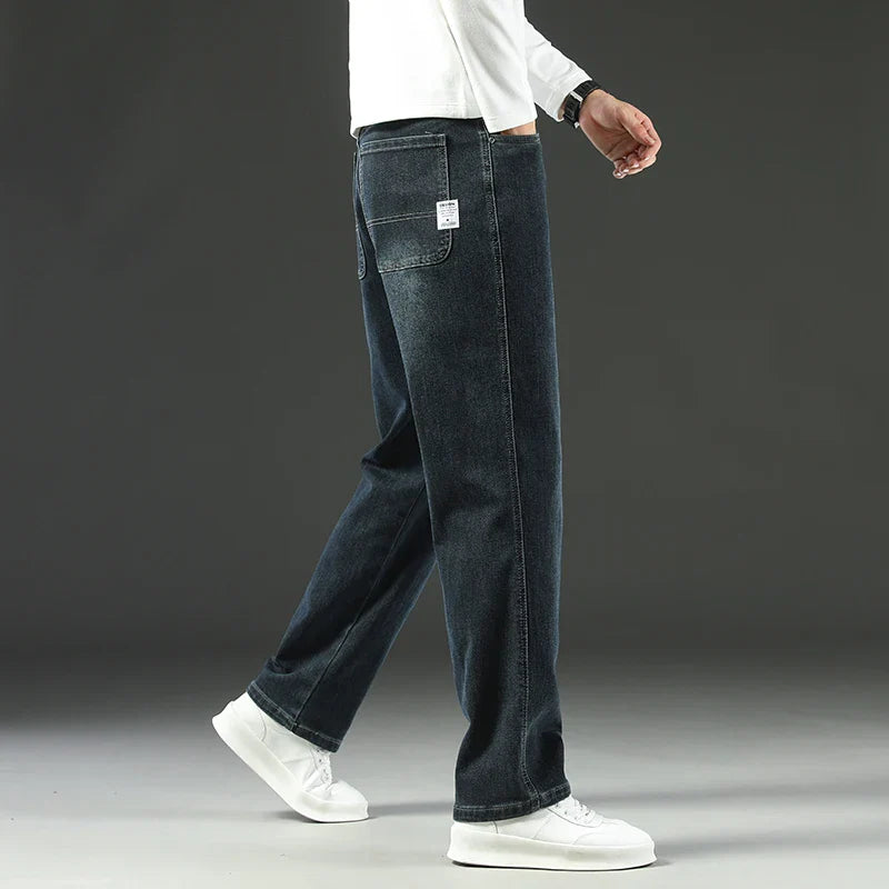 Men's Straight Leg Denim Jeans - Casual Wear