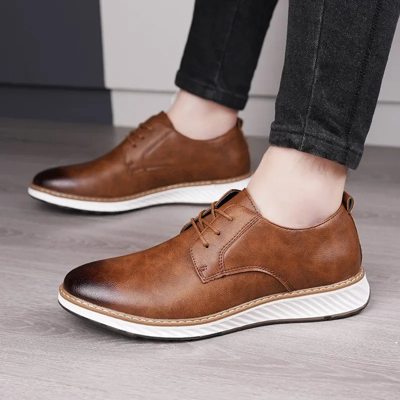 Men's Orthopedic Leather Sneakers - Everyday Wear