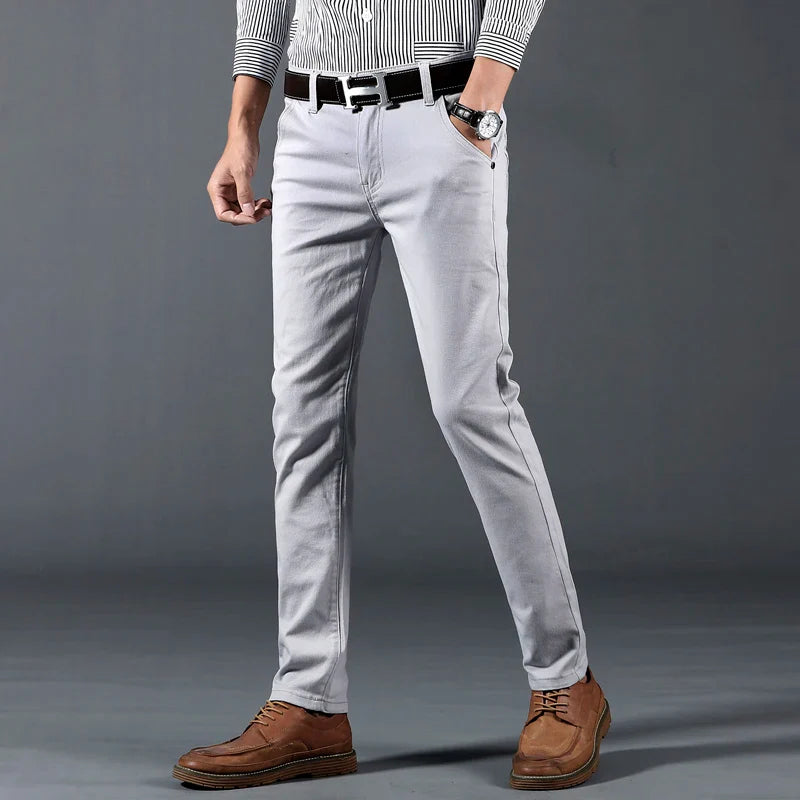 Men's Slim Fit Cotton Trousers - Business Casual