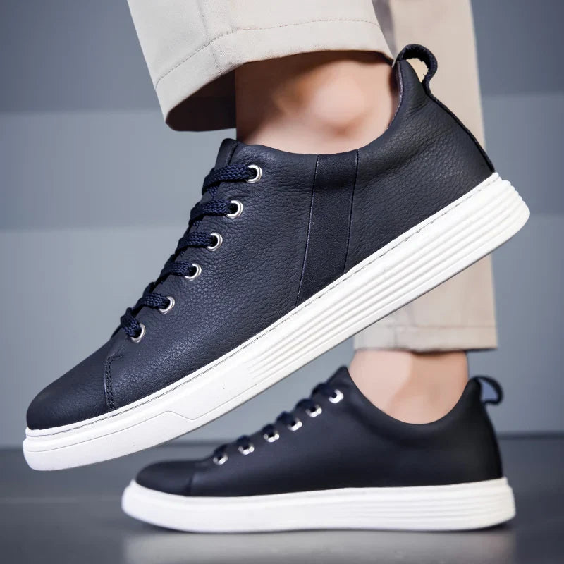 Men's Leather Low-Top Sneakers - Everyday Casual
