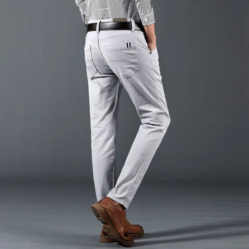 Men's Slim Fit Cotton Trousers - Business Casual