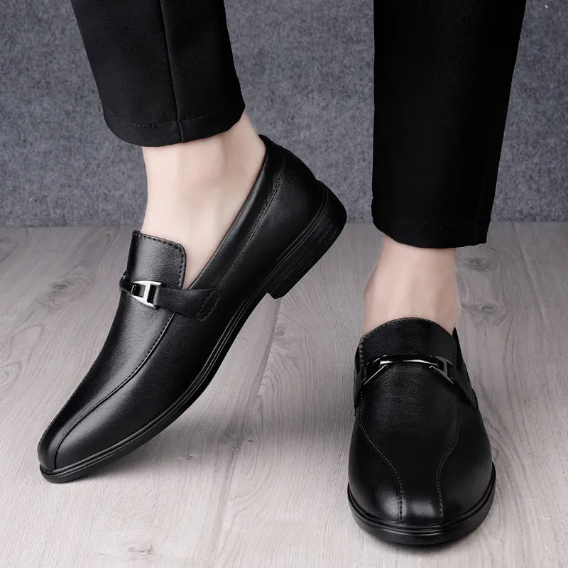Men's Leather Dress Shoes - Cushioned Footbed