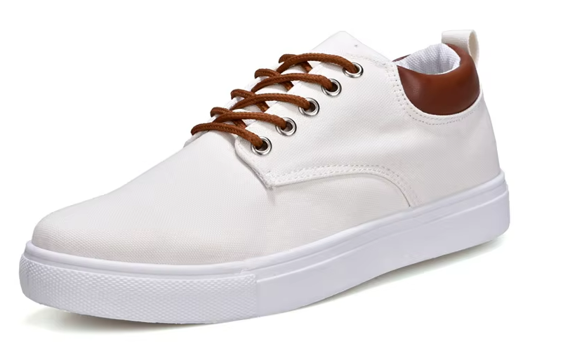 Men's Canvas and Leather Sneakers - Relaxed Fit Orthopedic