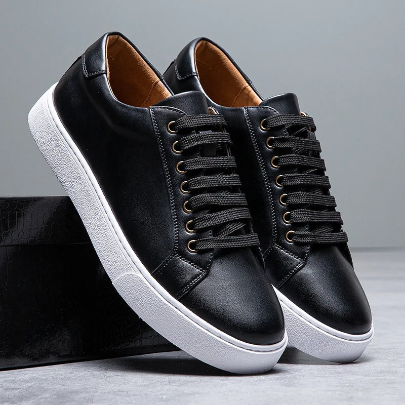Men's Leather Sneakers - Casual Everyday Wear