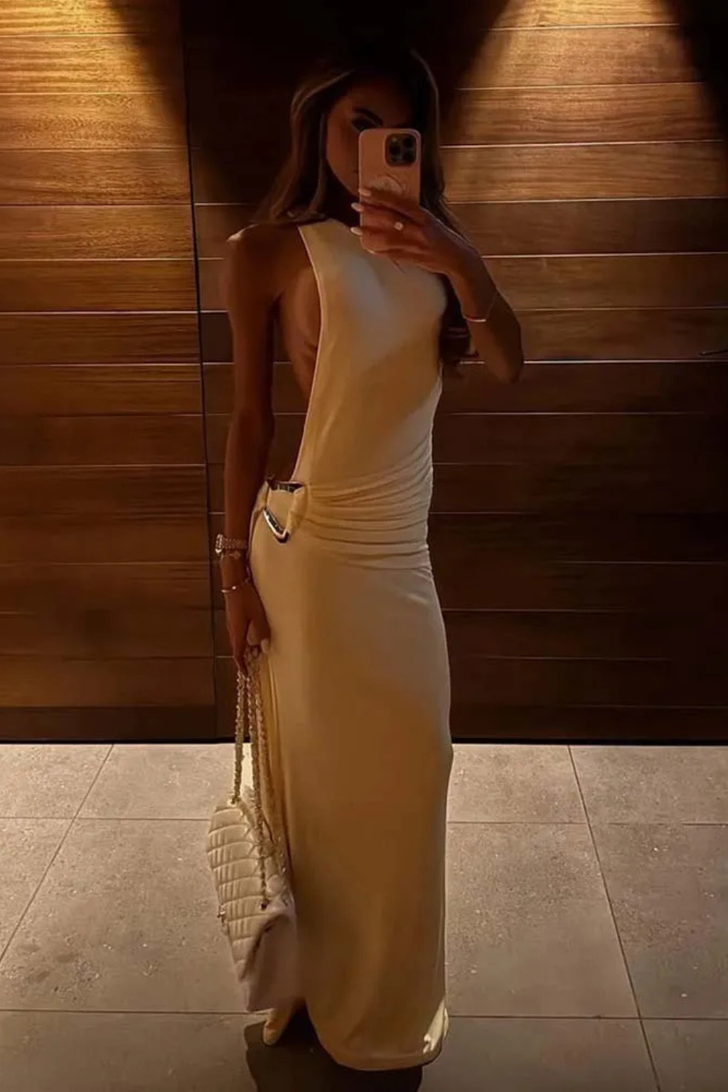 Women's Backless Bodycon Maxi Dress - Summer Wedding Guest
