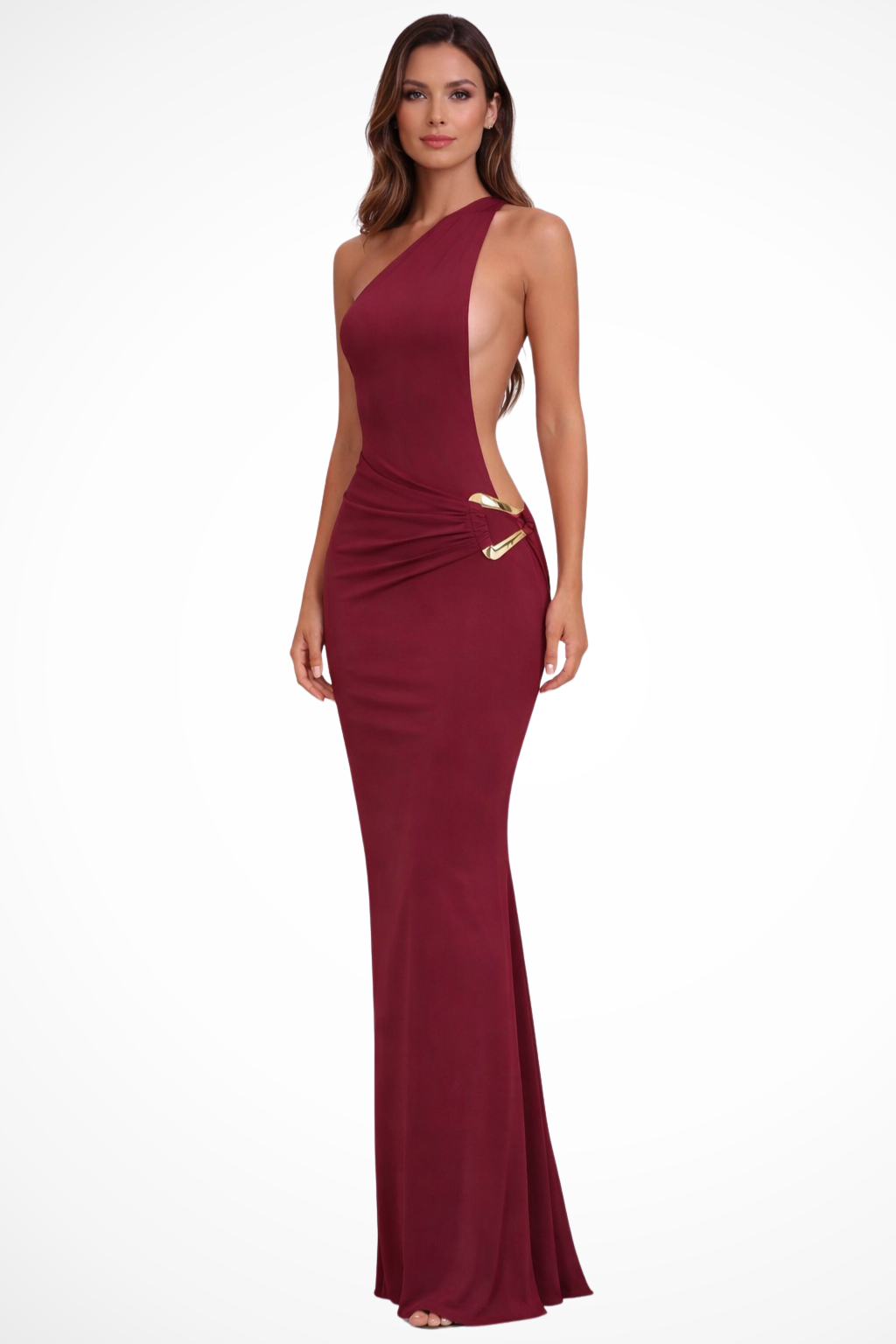 Women's Backless Bodycon Maxi Dress - Summer Wedding Guest