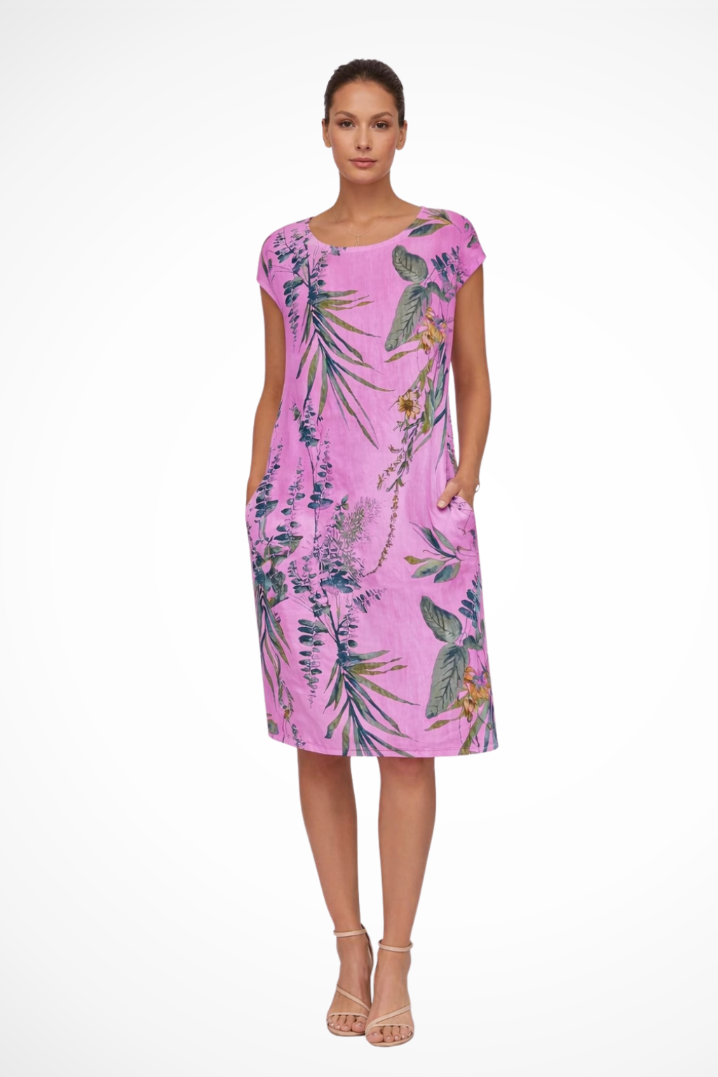Women's Casual Botanical Print Chiffon Summer Dress