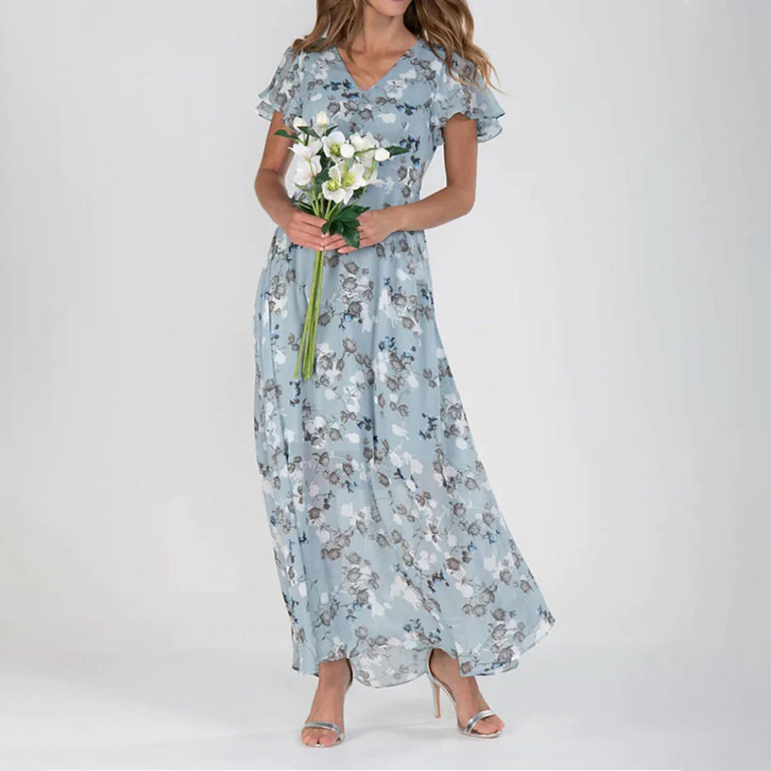 Women's Elegant Chiffon Maxi Dress - Flattering Summer Style