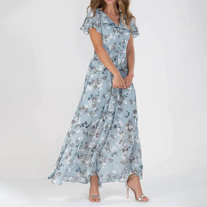 Women's Elegant Chiffon Maxi Dress - Flattering Summer Style