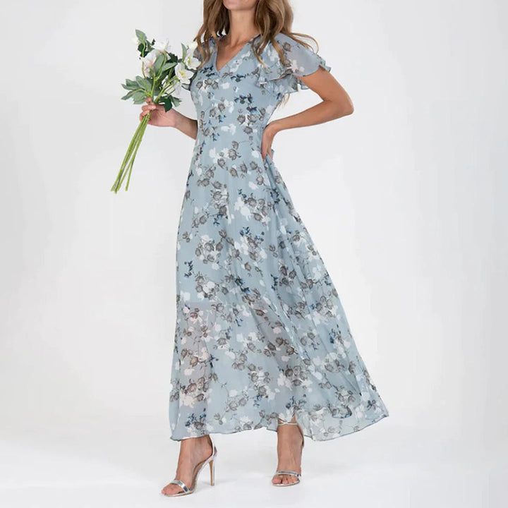 Women's Elegant Chiffon Maxi Dress - Flattering Summer Style