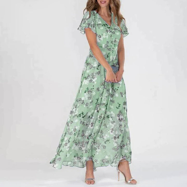 Women's Elegant Chiffon Maxi Dress - Flattering Summer Style