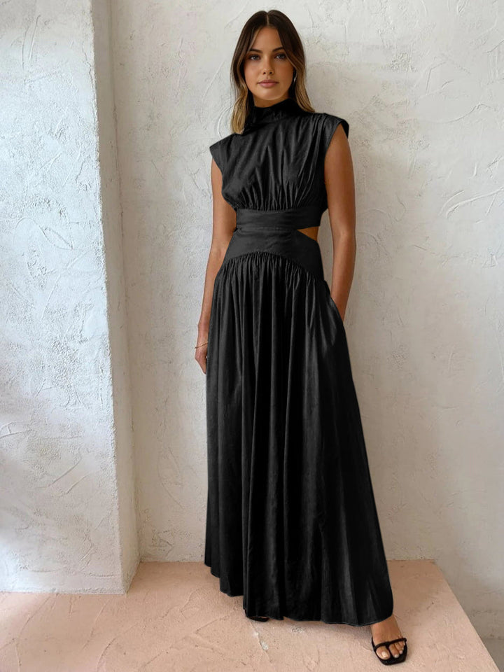 Women's Elegant Cutout Maxi Dress - Summer Evening