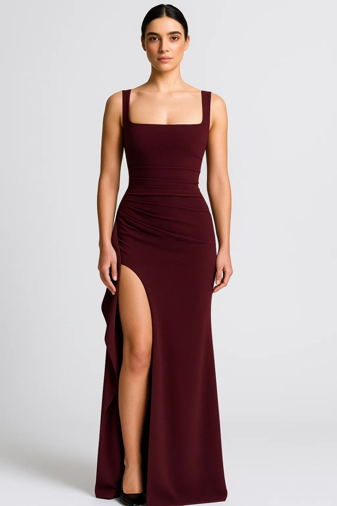 Women's Flattering Maxi Dress - High Split Summer Casual