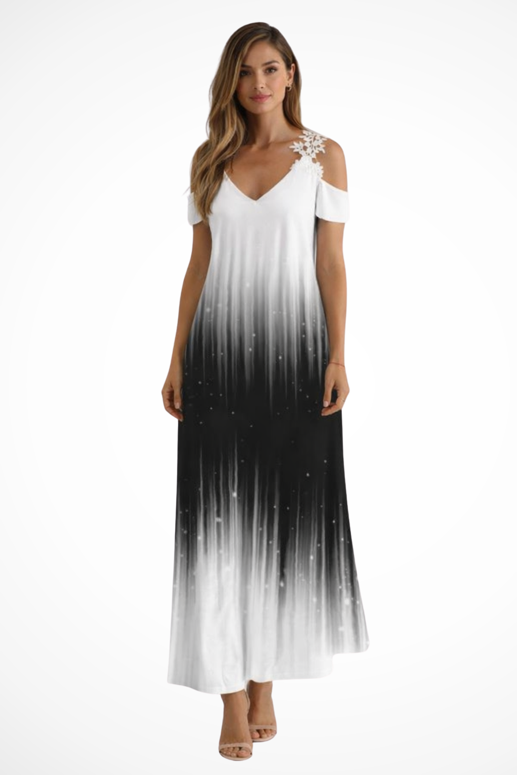 Women's Floral Chiffon Maxi Dress - Summer Beach