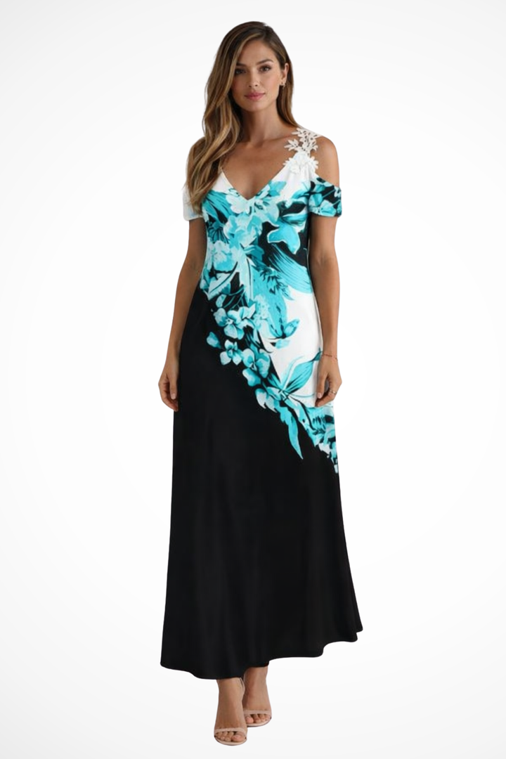 Women's Floral Chiffon Maxi Dress - Summer Beach
