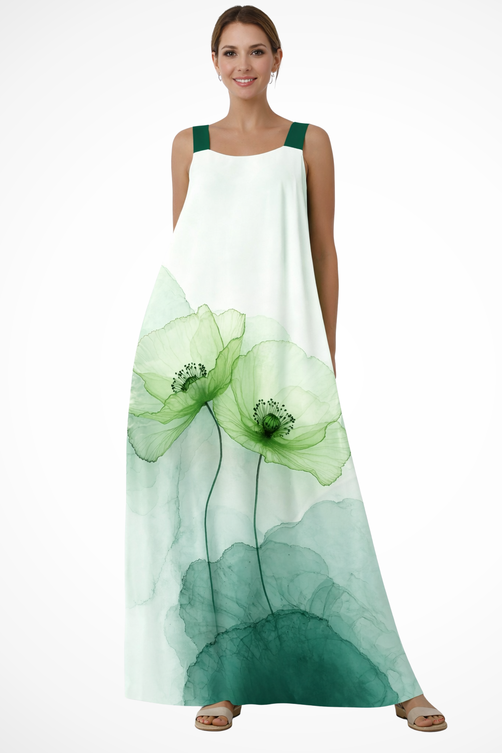 Women's Floral Chiffon Maxi Dress - Summer Beach