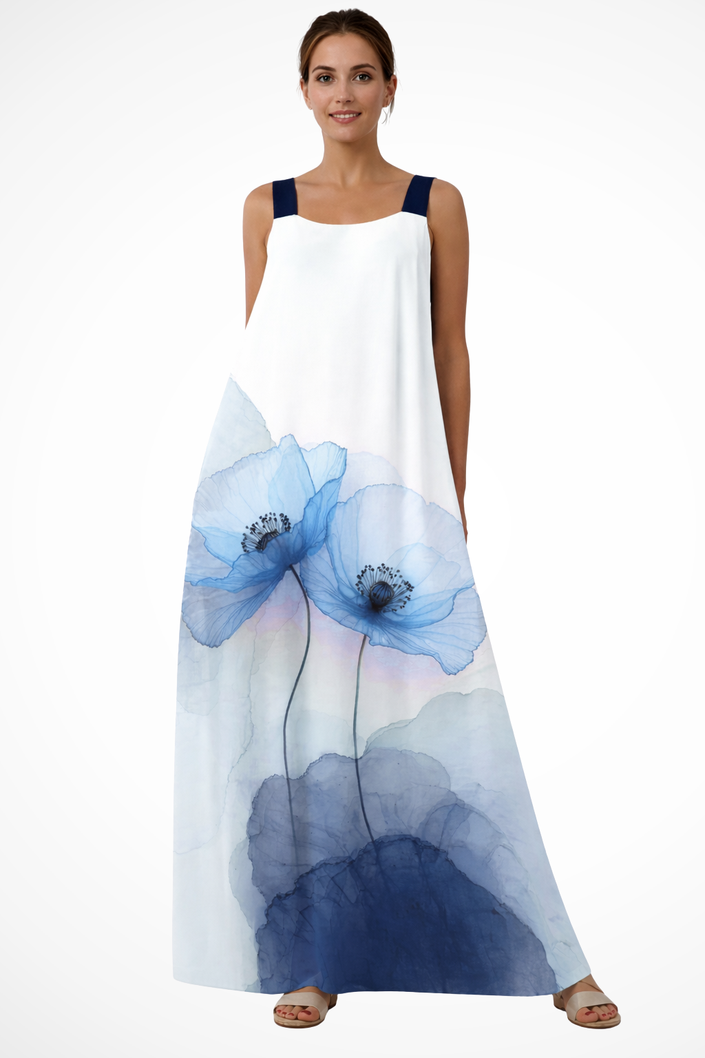 Women's Floral Chiffon Maxi Dress - Summer Beach