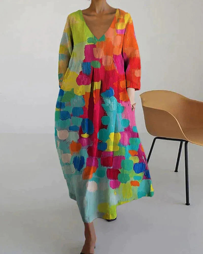 Women's Floral Chiffon Maxi Dress - Summer Occasion
