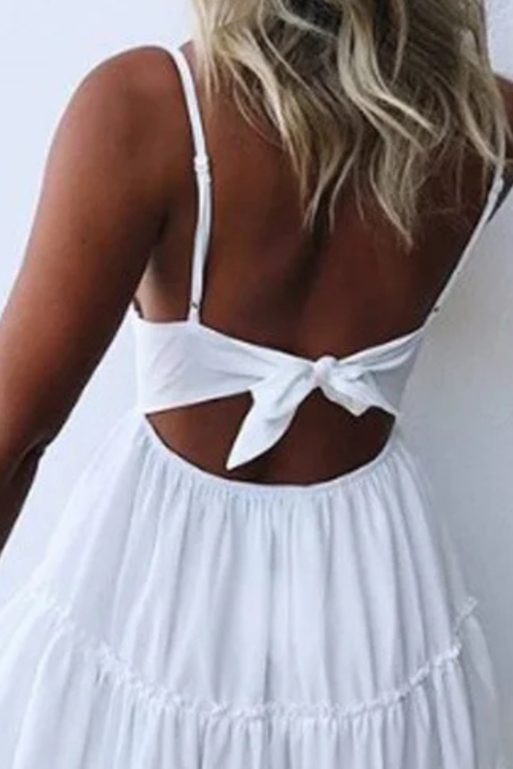 Women's Lace White Midi Dress - Summer Occasion