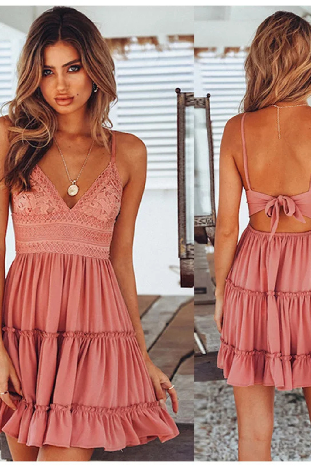 Women's Lace White Midi Dress - Summer Occasion