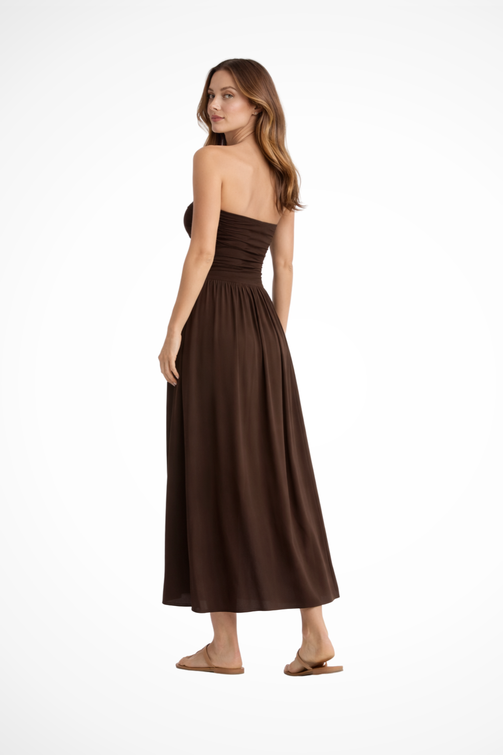 Women's Pleated Chiffon Maxi Dress - Summer Occasion