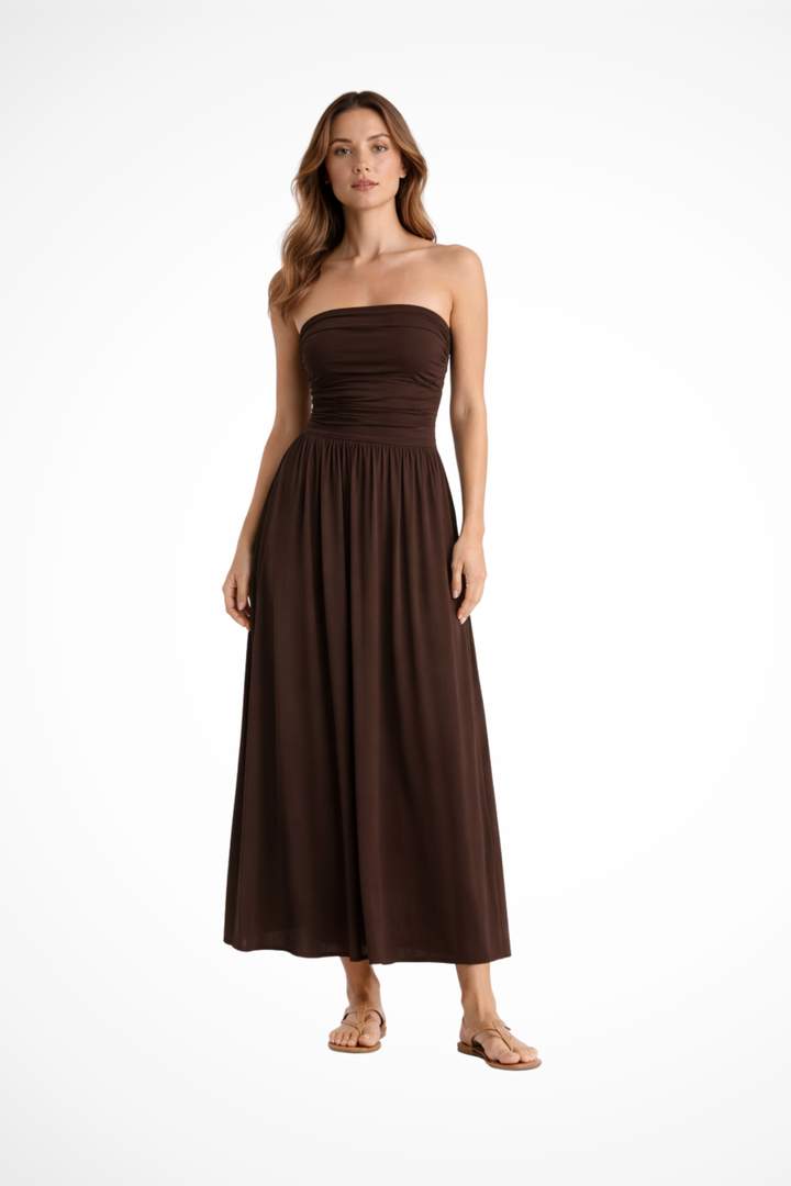 Women's Pleated Chiffon Maxi Dress - Summer Occasion
