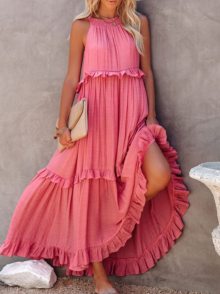 Women's Sleeveless A-line Maxi Dress - Comfortable Summer Style