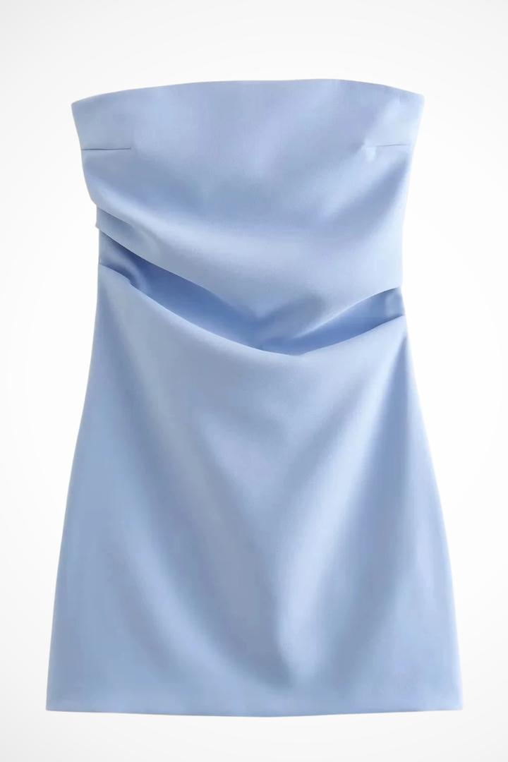 Women's Strapless Corset Cotton Mini Dress - Summer Race Day