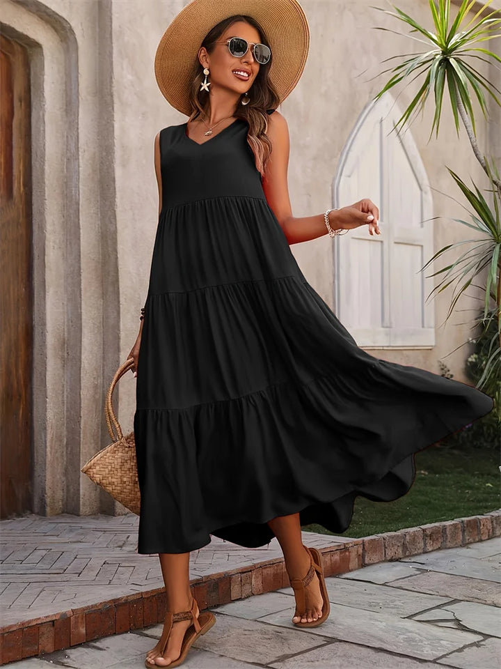 Women's Tiered Maxi Dress - Summer Chiffon
