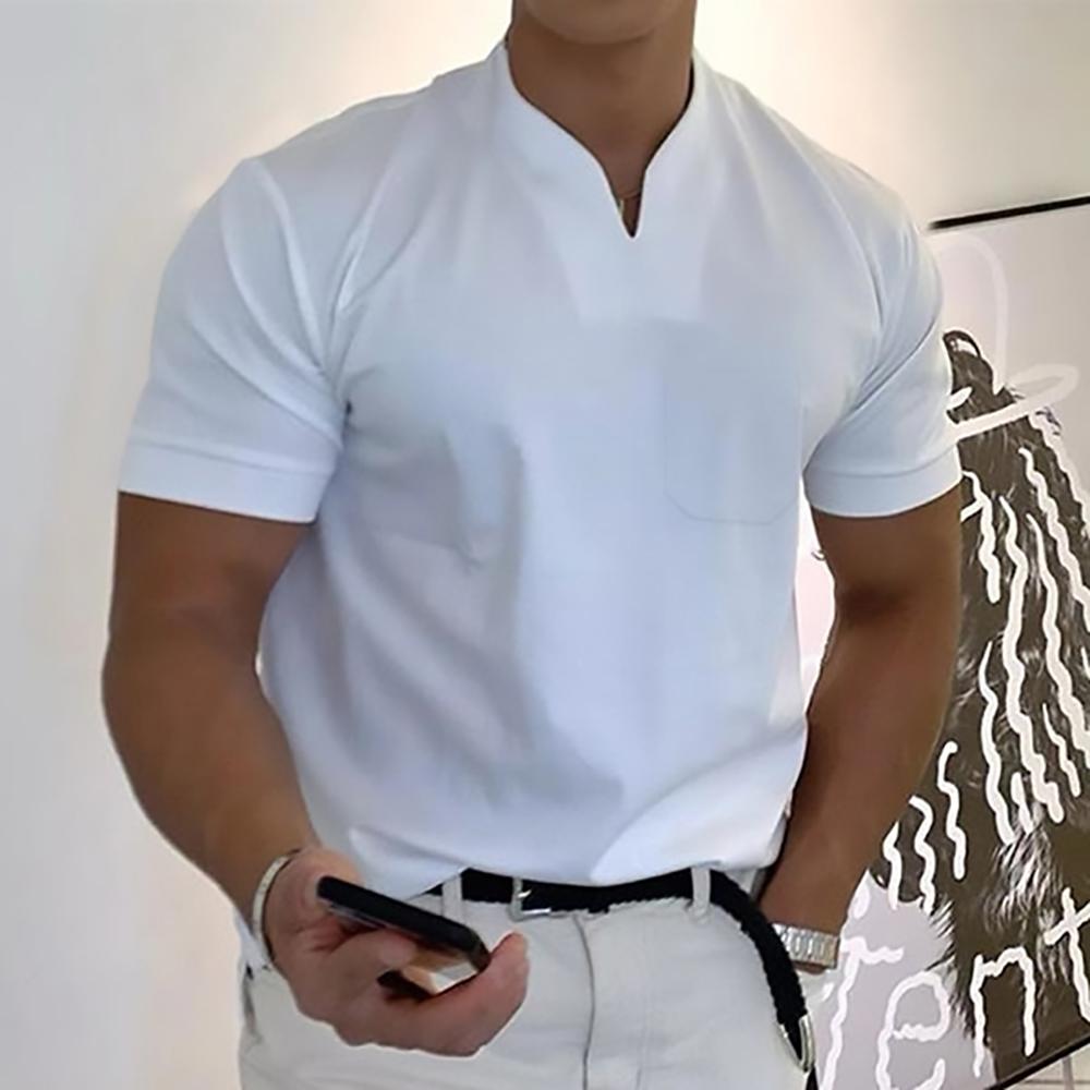 Men's Regular Fit V-Neck Knit T-Shirt - Everyday Casual