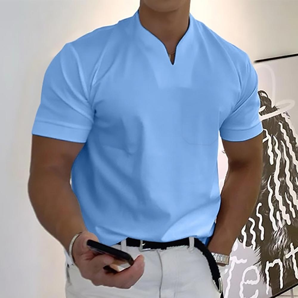 Men's Regular Fit V-Neck Knit T-Shirt - Everyday Casual