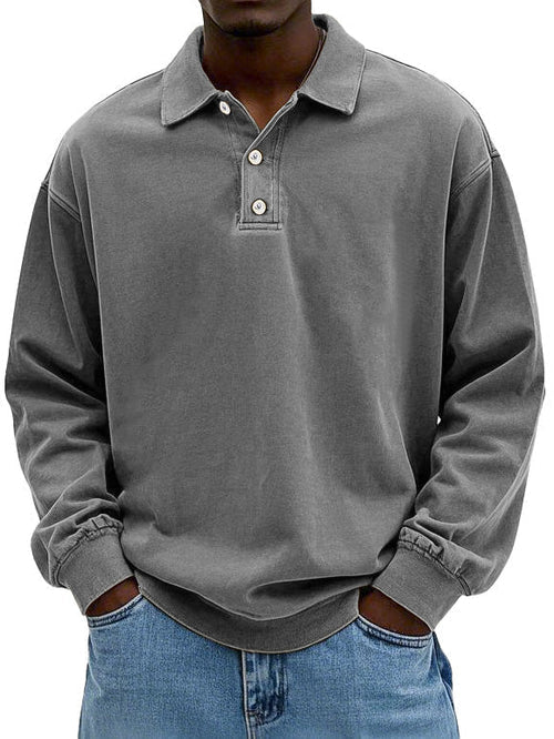 Men's Vintage Long Sleeve Shirt - Relaxed Fit