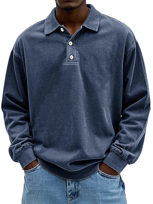Men's Vintage Long Sleeve Shirt - Relaxed Fit